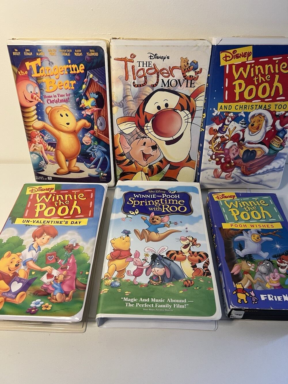 Disney Winnie The Pooh VHS Lot (6) Christmas Valentines Tigger Movie Springtime